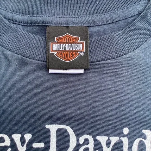 Harley Davidson Shirt Men’s Large Short Sleeve Shenandoah Staunton VA Blue Read - Picture 5 of 6
